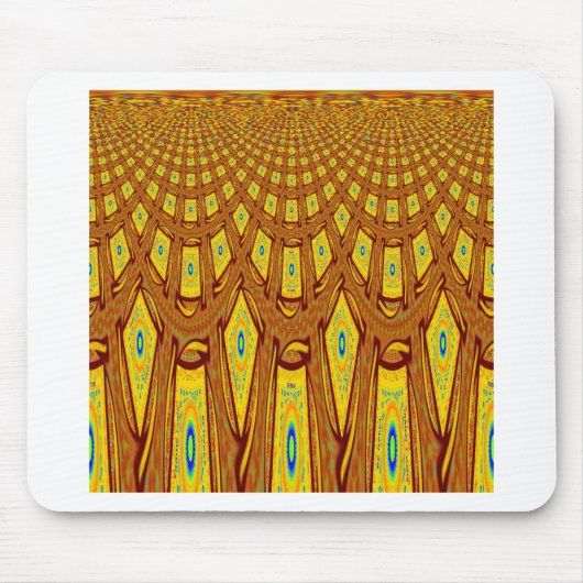 Schöner Golden Brown African Tribal Print Vektor Mousepad (Vorne)