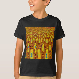 Schöner Golden Brown African Tribal Print Vektor T-Shirt