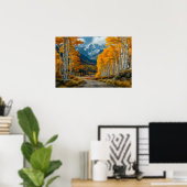 Schöner Golden Paper Birch Forest Poster (Heimbüro)