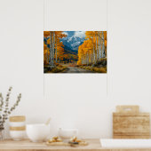 Schöner Golden Paper Birch Forest Poster (Küche)