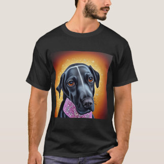 Schöner Golden Retriever Cartoon Charakter Ölmaler T-Shirt