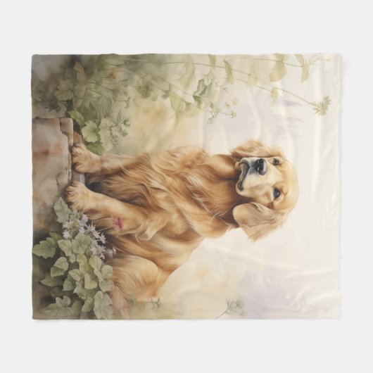 Schöner Golden Retriever Fleecedecke (Vorderseite (Horizontal))