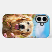 Schöner Golden Retriever mit Blume Case-Mate iPhone Hülle (Rückseite (Horizontal))