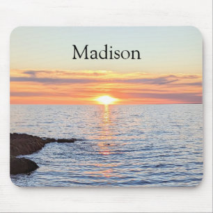Schöner Golden Sunset Individuelle Name Mousepad