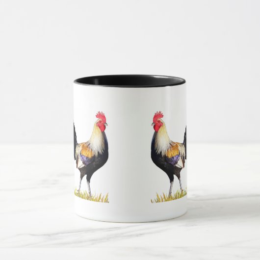Schöner goldener Duckwing Amerikaner Gamcock Hahn Tasse (Zentrum)