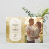 Schöner goldener texturierter Effekt Hochzeitsinit (Stehend Vorderseite)
