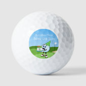 Schöner Golfball mit Birthday Cake Golf Spaß (Vorderseite)