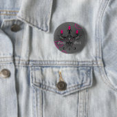Schöner gotischer Candelabra auf grauem Grunge Button (Beispiel)
