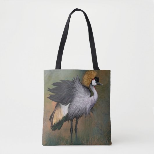 Schöner grauer Kranich - Gemälde Kunst Tasche (Vorderseite)