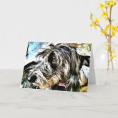 Schöner grauer Lurcher Karte (Gelbe Blume)