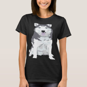 schöner grauer sibirischer Husky mit blauen Augen T-Shirt