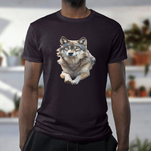 Schöner Grauer Wolf entspannt sich T-Shirt