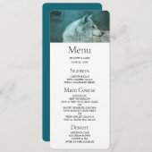 Schöner grauer Wolf in einem dunklen Wald Einladung (Vorne/Hinten)