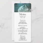 Schöner grauer Wolf in einem dunklen Wald Einladung (Vorderseite)