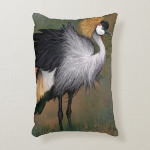 Schöner Gray Crowned Crane - Mignane Malerei Dekokissen