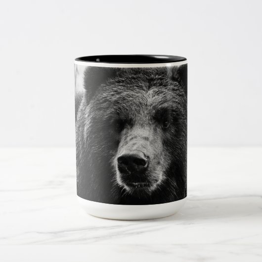 Schöner Grizzlybär Zweifarbige Tasse (Mittel)