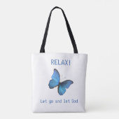 Schöner großer blauer Schmetterling Tasche (Rückseite)
