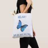Schöner großer blauer Schmetterling Tasche (Von Nahem)