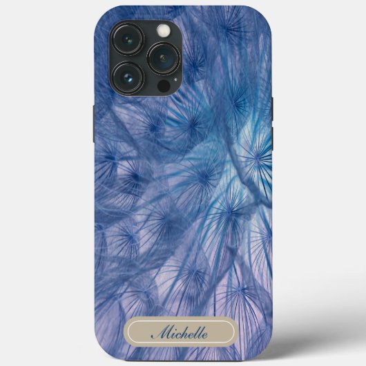 Schöner großer Wispy Blue Dandelion Case-Mate iPhone Hülle (Rückseite)
