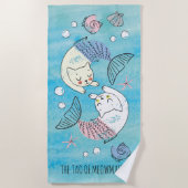 Schöner grüner Aquarell Tao von Meowmaids Strandtuch (Vorderseite)