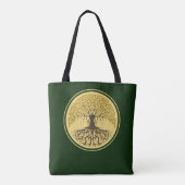 Schöner, grüner Banyan Tree of Life Tasche (Rückseite)