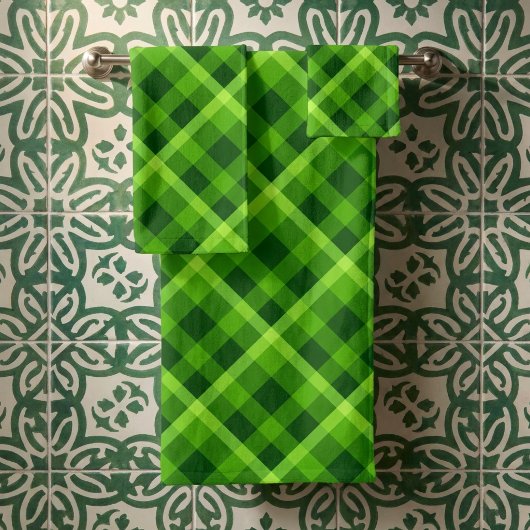 Schöner grüner Baum-Karobadtuch-Set Badhandtuch Set