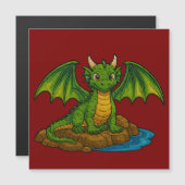 Schöner grüner Drache Magnetkarte (Vorne/Hinten)