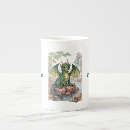 Schöner grüner Drache Porzellantasse (Vorderseite)