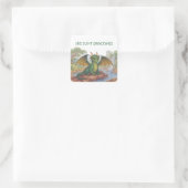 Schöner grüner Drache Quadratischer Aufkleber (Tasche)