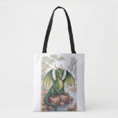 Schöner grüner Drache Tasche (Vorderseite)