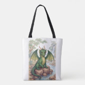 Schöner grüner Drache Tasche (Rückseite)