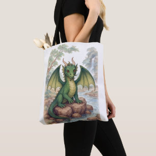 Schöner grüner Drache Tasche