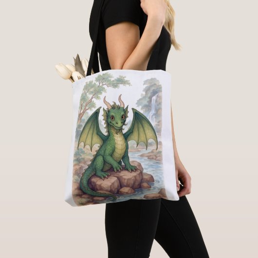 Schöner grüner Drache Tasche (Von Nahem)