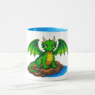 Schöner grüner Drache Tasse