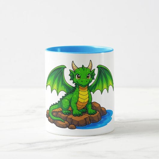 Schöner grüner Drache Tasse (Zentrum)