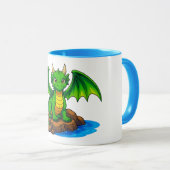Schöner grüner Drache Tasse (VorderseiteRechts)