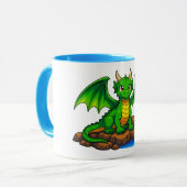 Schöner grüner Drache Tasse (Vorderseite Links)