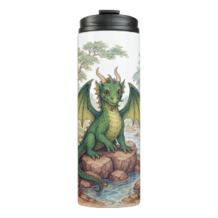 Schöner grüner Drache Thermosbecher