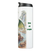 Schöner grüner Drache Thermosbecher (Nach rechts gedreht)