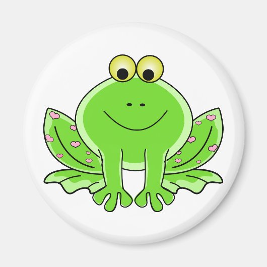 Schöner Grüner Frosch mit Herz Magnet (Vorne)