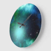 Schöner grüner Nebel voller Sterne Große Wanduhr (Winkel)