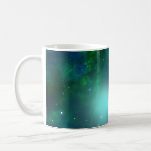 Schöner grüner Nebel voller Sterne Kaffeetasse (Links)