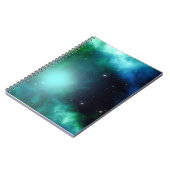 Schöner grüner Nebel voller Sterne Notizblock (Linke Seite)