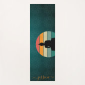 Schöner grüner Retro Sunset Mandala Individuelle N Yogamatte (Vorderseite)