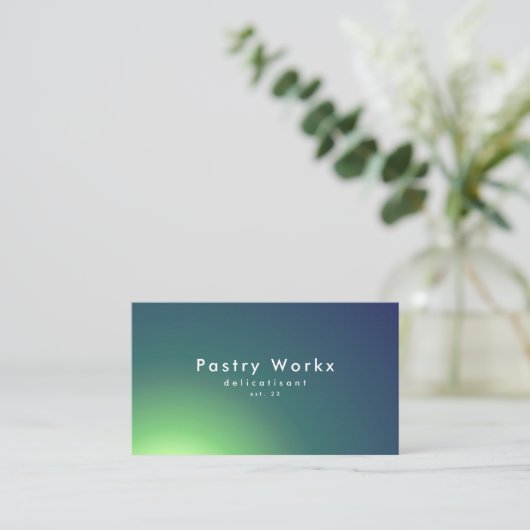 Schöner Grüner Schatten Elegante Gradient Visitenkarte (Stehend Vorderseite)