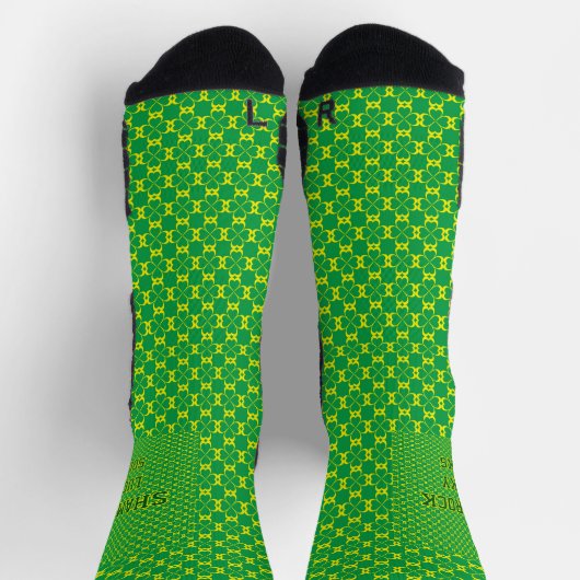 Schöner grüner Shamrock Socken (Oben)