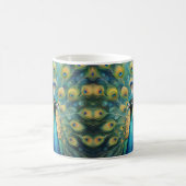 Schöner grüner und blauer Pfau Kaffeetasse (Mittel)