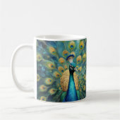 Schöner grüner und blauer Pfau Kaffeetasse (Links)