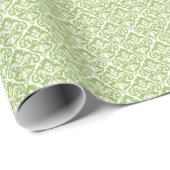 Schöner grüner viktorianischer Damast Geschenkpapier (Rolleneckpunkt)