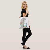 Schöner grüner Wasserfarben-Pfau Tasche (Am Model)